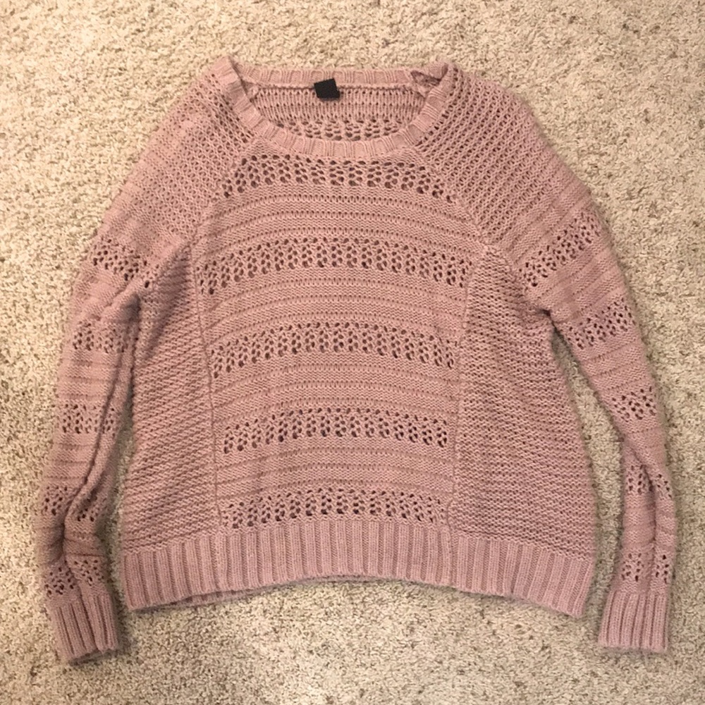 Soft pink me to we sweater.